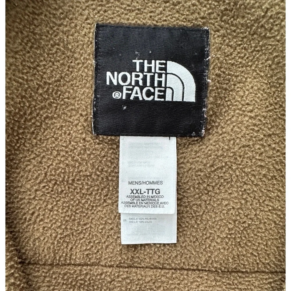 Vintage The North Face Denali Fleece Jacket Mens XXL Olive Green Black Full Zip
